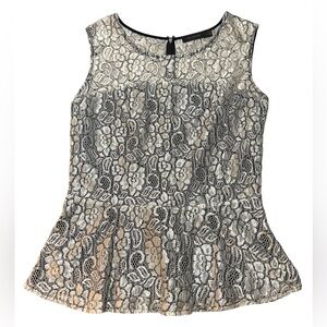 The Limited Women’s Medium Sleeveless Lace Peplum Blouse